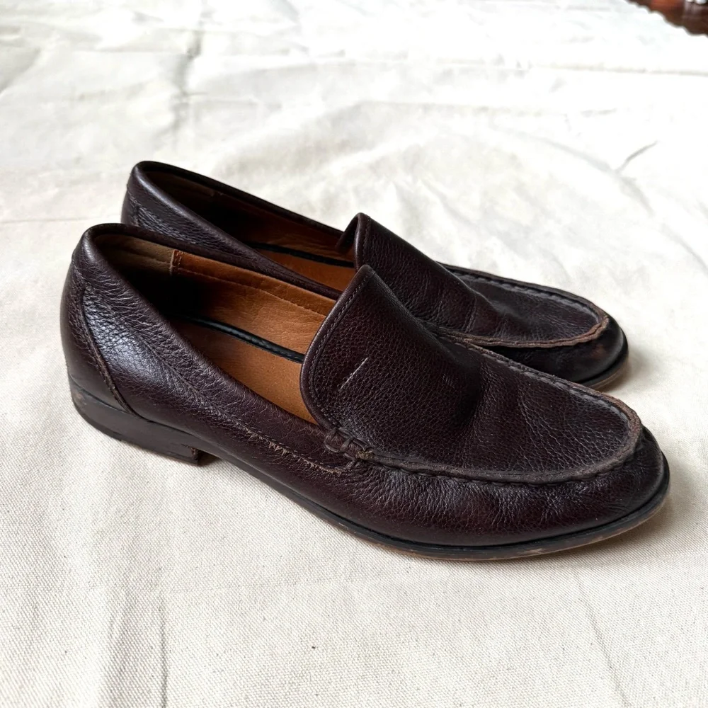 Coach Men's Size 9.5 D Thomas Brown Pebbled Leather Slip On Loafer Minimalist